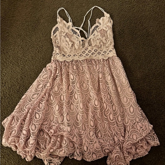 Free People Blush Lace Dress with Spaghetti Straps - Picture 1 of 2